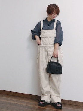 「WAIPER.inc（ワイパーインク）のアイテム（オールインワン・サロペット）」を使った、yakkoさん（レディース・152cm）の夏コーディネート