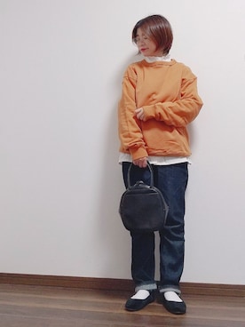 「SVEC（シュベック）のカンフーシューズ kung fu Shoes / ストラップパンプス（バレエシューズ）」を使った、yakkoさん（レディース・152cm）の秋コーディネート