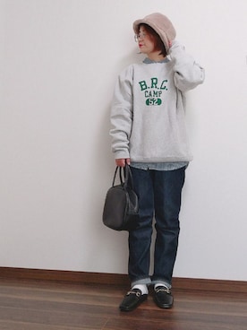「polcadot」｜「アイテム（スウェット）」を使った、yakkoさん（レディース・152cm）の秋コーディネート