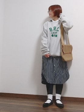 「アイテム（シャツワンピース）」を使った、yakkoさん（レディース・152cm）の秋コーディネート