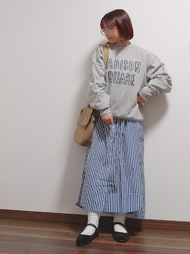 「haco!（ハコ）のアイテム（シャツワンピース）」を使った、yakkoさん（レディース・152cm）の春コーディネート