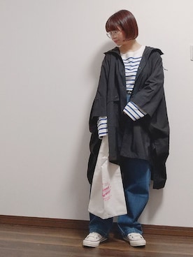 「Traditional Weatherwear（トラディショナルウェザーウェア）のMARCHE BAG MINI（トートバッグ）」を使った、yakkoさん（レディース・152cm）の春コーディネート