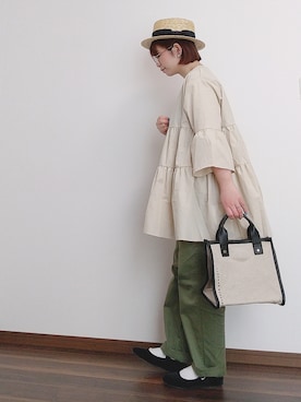 「アンブルネージュ」｜「アイテム（アクセサリー）」を使った、yakkoさん（レディース・152cm）の春コーディネート