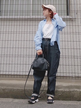 「NEW ERA（ニューエラ）の＜NEW ERA（ニューエラ）＞ T/W 9THIRTY LA/キャップ（キャップ）」を使った、yakkoさん（レディース・152cm）の春コーディネート