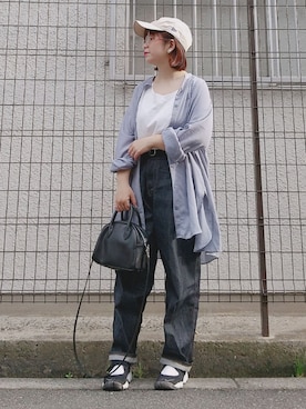 「NEW ERA（ニューエラ）の＜NEW ERA（ニューエラ）＞ T/W 9THIRTY LA/キャップ（キャップ）」を使った、yakkoさん（レディース・152cm）の春コーディネート