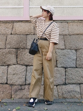 「NEW ERA（ニューエラ）の＜NEW ERA（ニューエラ）＞ T/W 9THIRTY LA/キャップ（キャップ）」を使った、yakkoさん（レディース・152cm）の春コーディネート