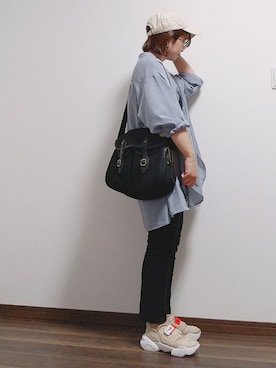 「NEW ERA（ニューエラ）の＜NEW ERA（ニューエラ）＞ T/W 9THIRTY LA/キャップ（キャップ）」を使った、yakkoさん（レディース・152cm）の春コーディネート