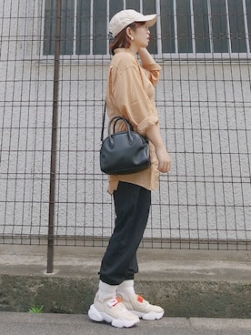 「NEW ERA（ニューエラ）の＜NEW ERA（ニューエラ）＞ T/W 9THIRTY LA/キャップ（キャップ）」を使った、yakkoさん（レディース・152cm）の夏コーディネート