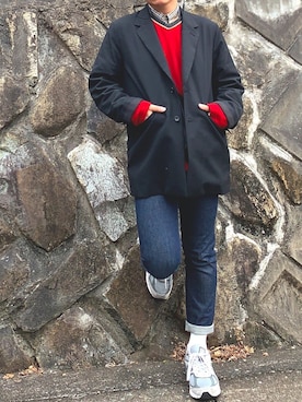 「Eddie Bauer（エディーバウアー）のアイテム（スウェット）」を使った、なりさん（メンズ・175cm・20代）の冬コーディネート