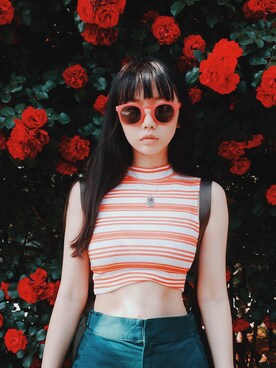 「MONKI（モンキ）のアイテム（ファッション雑貨）」を使った、moniinomさん（レディース・165cm）の夏コーディネート
