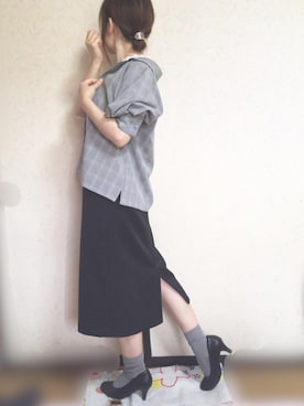 「RAY CASSIN（レイカズン）のアイテム（ジャンパースカート）」を使った、つねさん（レディース・151cm）の秋コーディネート