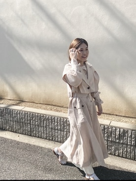 「PUBLIC TOKYO（パブリックトウキョウ）のアイテム（その他アウター）」を使った、madokaiwashitaさん（レディース・153cm）の春コーディネート