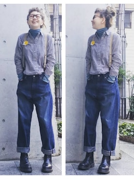 「アイテム（パンツ）」を使った、eminkoさん（レディース・159cm）の冬コーディネート