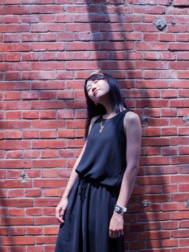 「EYESCREAM（アイスクリーム）のアイテム」を使った、Albee Chängさん（レディース・156cm）の夏コーディネート