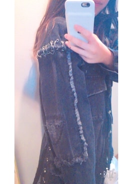 「Saint Laurent」｜「アイテム（デニムジャケット）」を使った、Nananさん（レディース・159cm）の春コーディネート