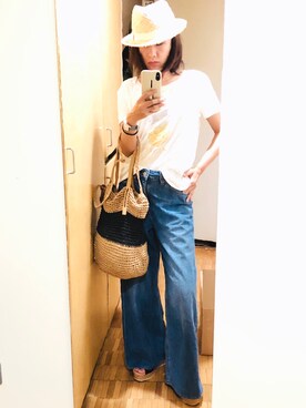 「カゴトート」｜なっとさん（レディース・157cm）の夏コーディネート