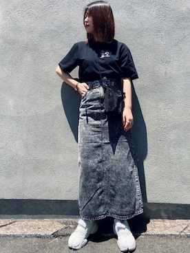 「アイテム（デニムスカート）」を使った、つんさん（レディース・154cm・20代）の夏コーディネート