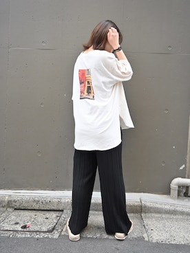 「Naughty dog（ノーティードッグ）のアイテム」を使った、つんさん（レディース・154cm）の夏コーディネート