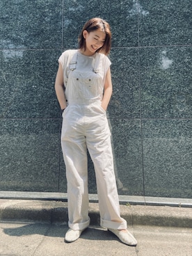 「いいね返し」｜「アイテム（オールインワン・サロペット）」を使った、つんさん（レディース・154cm）の夏コーディネート