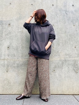 「RAG MACHINE（ラグマシーン）のアイテム（パーカー）」を使った、つんさん（レディース・154cm）の秋コーディネート