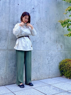 「アイテム（チュニック）」を使った、つんさん（レディース・154cm）の秋コーディネート