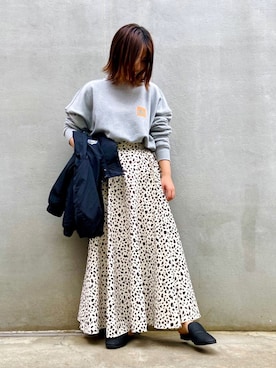 「アイテム（マウンテンパーカー）」を使った、つんさん（レディース・154cm）の秋コーディネート