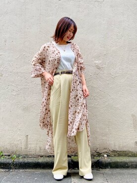 「Right-on（ライトオン）のアイテム（シャツワンピース）」を使った、つんさん（レディース・154cm）の秋コーディネート