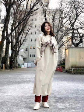 「RAG MACHINE（ラグマシーン）のアイテム」を使った、つんさん（レディース・154cm）の冬コーディネート