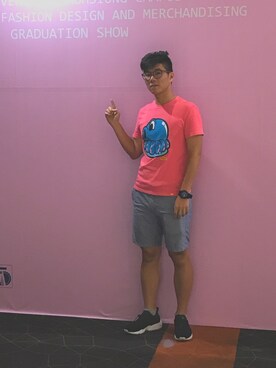 「PANCOATのアイテム」を使った、Law Seng Yikさん（メンズ・175cm）の夏コーディネート