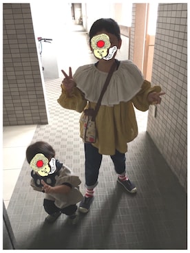 「GWZ（ジーウィズ）のアイテム」を使った、オリーブさん（キッズ・130cm）の春コーディネート