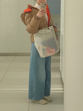 「beautiful people」｜「アイテム（ダウンジャケット/コート）」を使った、たみやまさん（レディース・161cm）の冬コーディネート