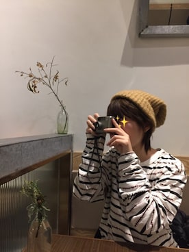 「10Deep（テンディープ）のアイテム（トップス）」を使った、韩哈哈HXRさん（レディース・163cm）の春コーディネート