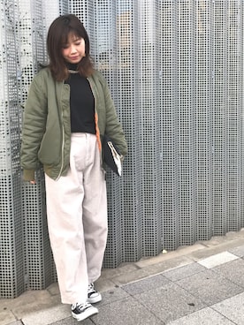 「アイテム（チョーカー）」を使った、Sachi さん（レディース・154cm）の冬コーディネート