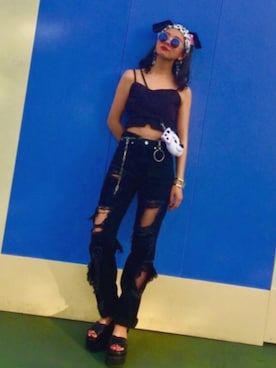 「M.Y.O.B（エム.ワイ.オー.ビー）のアイテム（バッグ）」を使った、chiさん（レディース・161cm）の夏コーディネート