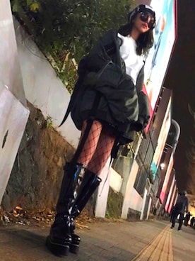 「ワークブーツ」｜「アイテム（ブルゾン）」を使った、chiさん（レディース・161cm）の冬コーディネート