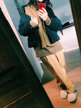 「MERVEILLE H.（メルベイユアッシュ）のアイテム」を使った、ぽぽぃさん（レディース・165cm）の冬コーディネート