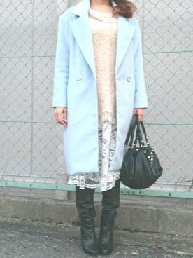「axes femme（アクシーズファム）のアイテム（チュニック）」を使った、まぁりさん（レディース・158cm）の冬コーディネート