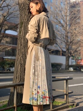 「羽織り」｜「アイテム（トレンチコート）」を使った、Mariaさん（レディース・164cm）の春コーディネート