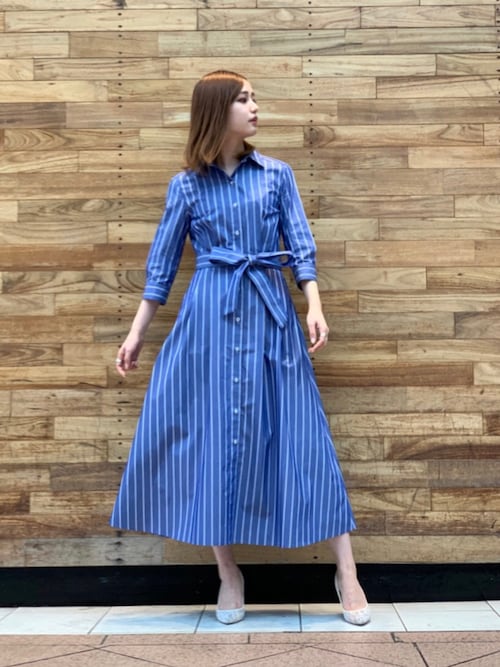 アシンメトリー シャツワンピース ラブレス LOVELESS ストライプ