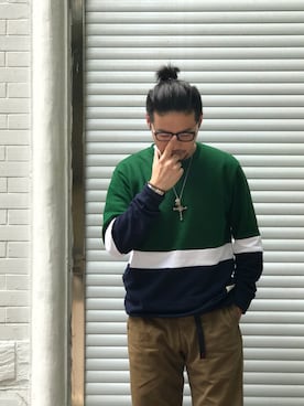 「PULL&BEAR（プルアンドベア）のアイテム（パーカー）」を使った、B哥さん（メンズ・180cm）の春コーディネート