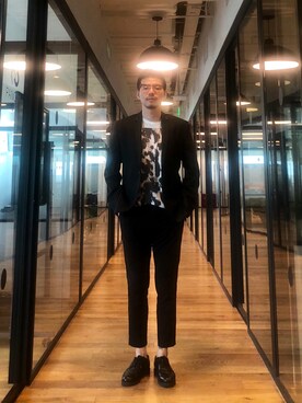 「NEIL BARRETT（ニールバレット）のアイテム（スーツジャケット）」を使った、B哥さん（メンズ・180cm）の秋コーディネート
