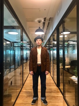「initial（イニシャル）のアイテム（フォーマルスーツ/小物）」を使った、B哥さん（メンズ・180cm）の秋コーディネート