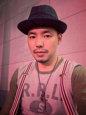 「STETSON（ステットソン）のアイテム（キャップ）」を使った、B哥さん（メンズ・180cm）の冬コーディネート