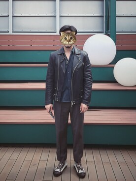 「ALLSAINTS（オールセインツ）のアイテム（ブルゾン）」を使った、B哥さん（メンズ・180cm）の春コーディネート