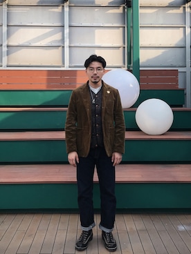 「FREEWHEELERS（フリーホイーラーズ）のアイテム（トップス）」を使った、B哥さん（メンズ・180cm）の春コーディネート