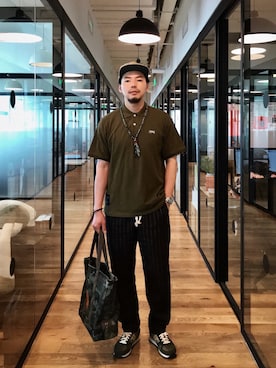 「RRL（ダブル アール エル）のアイテム（バッグ）」を使った、B哥さん（メンズ・180cm）の春コーディネート