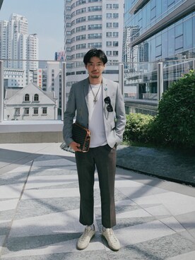 「initial（イニシャル）のアイテム（フォーマルスーツ/小物）」を使った、B哥さん（メンズ・180cm）の春コーディネート