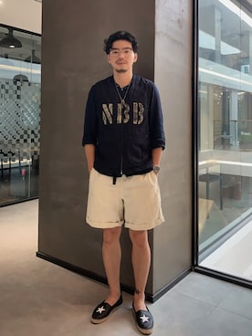 「FREEWHEELERS（フリーホイーラーズ）のアイテム（トップス）」を使った、B哥さん（メンズ・180cm）の夏コーディネート