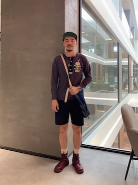 「FREEWHEELERS（フリーホイーラーズ）のアイテム（トップス）」を使った、B哥さん（メンズ・180cm）の夏コーディネート