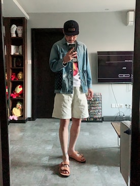 「markaware（マーカウェア）のアイテム（デニムジャケット）」を使った、B哥さん（メンズ・180cm）の秋コーディネート